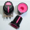 Black Plastic Knob with Pink Pointer