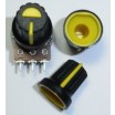Black Plastic Knob with Yellow Pointer