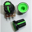 Black Plastic Knob with Green Pointer