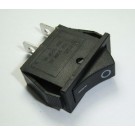 Rocker Switch Black ON/OFF SPST 15A 250VAC Panel Mount, Snap-In