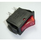 Rocker Switch Red ON/OFF SPST 15A 250VAC Panel Mount, Snap-In