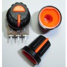 Black Plastic Knob with Orange Pointer