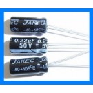 0.22uF 50V 105C Radial Electrolytic Capacitor 5x11mm