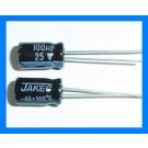 100uF 25V 105C Radial Electrolytic Capacitor 6x11mm