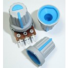 Blue Plastic Knob with Pointer