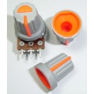 Orange Plastic Knob with Pointer