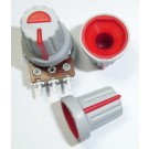 Red Plastic Knob with Pointer