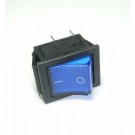 Rocker Switch Blue ON/OFF DPST (with lamp) 16A 250VAC Panel Mount, Snap-In