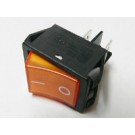 Rocker Switch Orange ON/OFF DPST (with lamp) 16A 250VAC Panel Mount, Snap-In