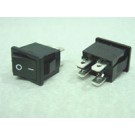 Rocker Switch Black ON/OFF DPST 6A 250VAC Panel Mount, Snap-In