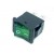 Rocker Switch Green ON/OFF DPST (with lamp) 6A 250VAC Panel Mount, Snap-In