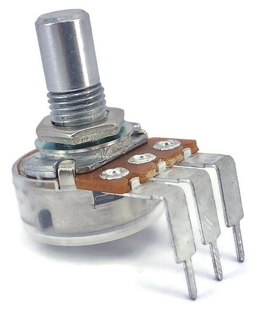 TAYDA 100K OHM Linear Taper Potentiometer PCB Mount Round Shaft Dia: 6.35mm