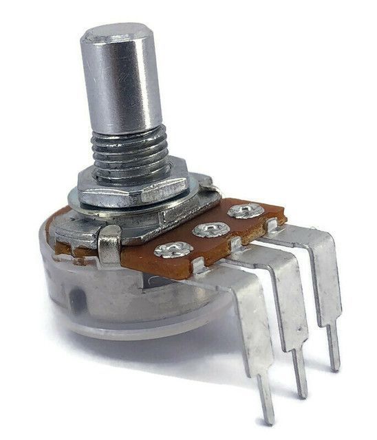 TAYDA 25K OHM Linear Taper Potentiometer PCB Mount Round Shaft Dia: 6.35mm