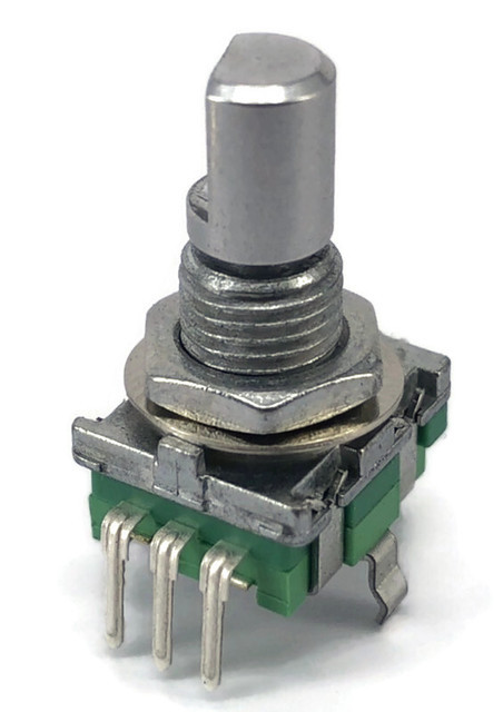 ROTARY ENCODER 11mm 20 Detents D shaft With Switch Vertical
