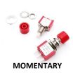 Push Button Switch Momentary Panel Mount Red Knob 3 Pin SPDT