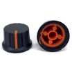Black Knob Orange Pointer 16x24mm Shaft Diameter 6.00mm Split Shaft