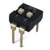 Black Dip Switch 2 Positions Gold Plated Contacts Top Actuated