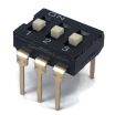 Black Dip Switch 3 Positions Gold Plated Contacts Top Actuated
