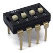 Black Dip Switch 4 Positions Gold Plated Contacts Top Actuated