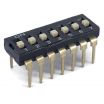 Black Dip Switch 7 Positions Gold Plated Contacts Top Actuated