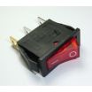 Rocker Switch Red ON/OFF SPST (with lamp) 15A 250VAC Panel Mount, Snap-In