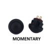 Push Button Switch OFF-(ON) Momentary SPST Black Round Cap