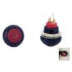 Illuminated Push Button Switch Momentary SPST Red Flat Cap with LED White Color