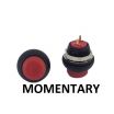 Push Button Switch OFF-(ON) Momentary SPST Red High Cap 