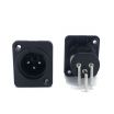 3 Pin XLR Male Panel Mount Chassis Socket Right Angle