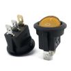 Round Rocker Switch Yellow ON/OFF SPST (with lamp) 12V