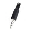 3.5mm 4 Poles Plug Audio Black
