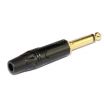 6.35mm 1/4" Audio Mono Plug Connector Male Black Rubber Gold plated