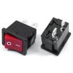Rocker Switch Red ON/OFF SPST 6A 250VAC Panel Mount, Snap-In