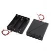 3x18650 Lithium Battery Holder Case Black with Wire Leads 18650