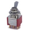 Mini Toggle Switch 1M Series DPDT On-On Short Flat  Lever Gold Pins