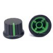 Black Knob Green Pointer 16x24mm Shaft Diameter 6.00mm Split Shaft
