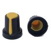 Black Knob Yellow Pointer 15x16mm Shaft Diameter 6.00mm Split Shaft