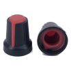 Black Knob Red Pointer 15x16mm Shaft Diameter 6.00mm Split Shaft