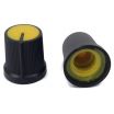 Black Knob Yellow Top 15x15mm Shaft Diameter 6.00mm Split Shaft