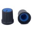 Black Knob Blue Top 15x15mm Shaft Diameter 6.00mm Split Shaft