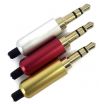 3.5mm 3 Poles Stereo Aluminum Audio Plug Gold color with Tail 