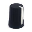 Black Rubber Knob 15x20mm D Shaft 6x4.5mm