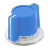 Plastic Light Blue Knob 26x18mm Shaft Hole 6.4mm