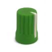 Green Rubber Knob 15x20mm D Shaft 6x4.5mm