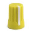 Yellow Rubber Knob 15x20mm D Shaft 6x4.5mm