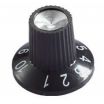 Black Knob with White Numbering 0 to 10 23x18mm Shaft 6x18T