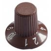 Brown Knob with white Numbering 0 to 10 23x18mm Shaft 6x18T
