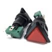 Red Triangle Illuminated Push Button Switch SPDT Momentary 12V