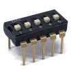 Black Dip Switch 5 Positions Gold Plated Contacts Top Actuated