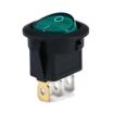 Round Rocker Switch Green ON/OFF SPST (with lamp) 12V